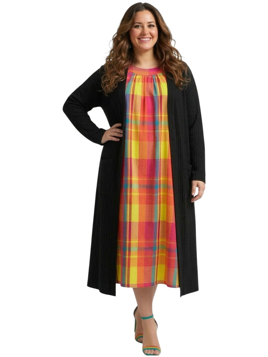 Longline Duster/Cardigan - Black