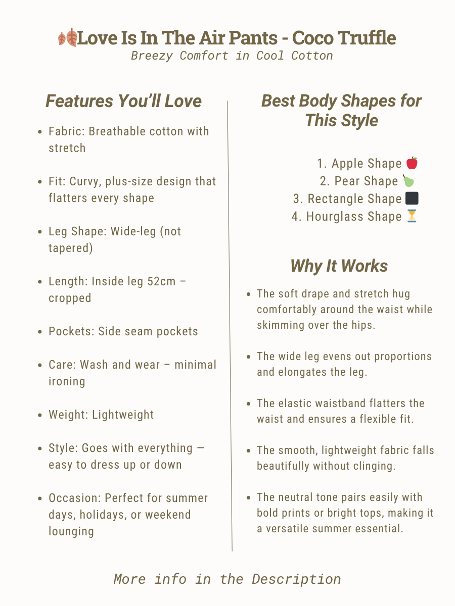 Love Is In The Air Pants - Coco Truffle features and styling tips for plus size women, sizes 16-50, by Dale & Waters.