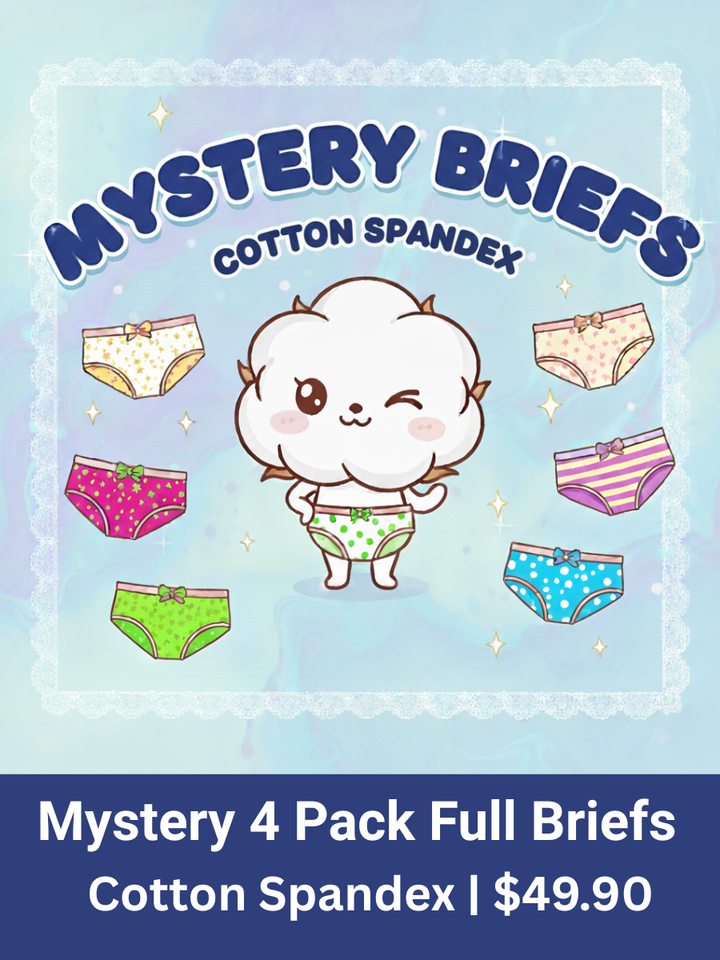Mystery 4 Pack Full Briefs - 95% Cotton 5% Spandex