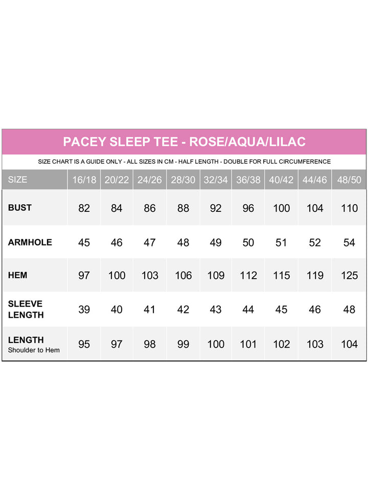 Pacey Sleep Tee - Aqua