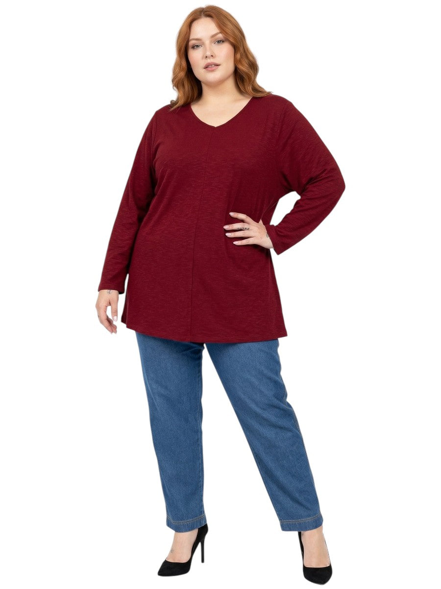 Portland Tunic - Wine Marle*