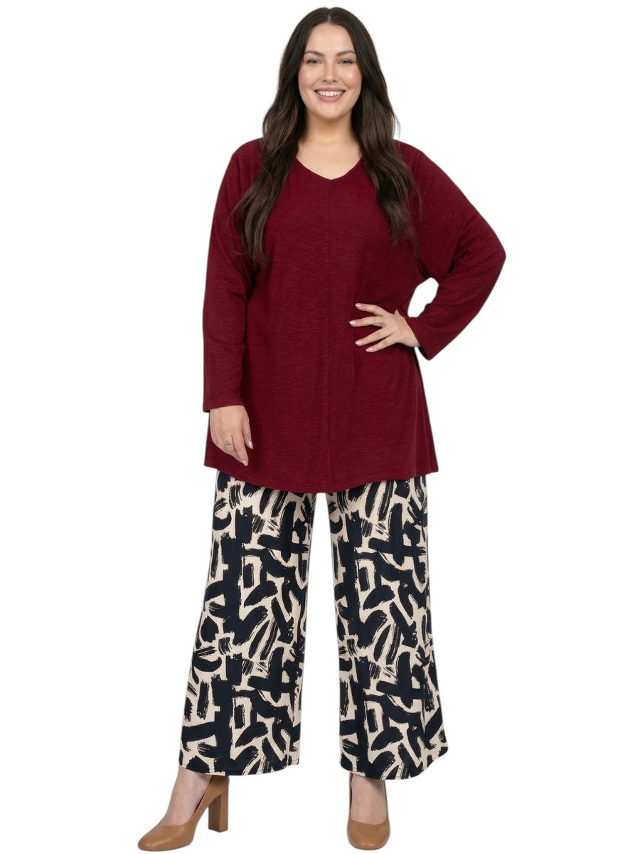 Portland Tunic - Wine Marle*