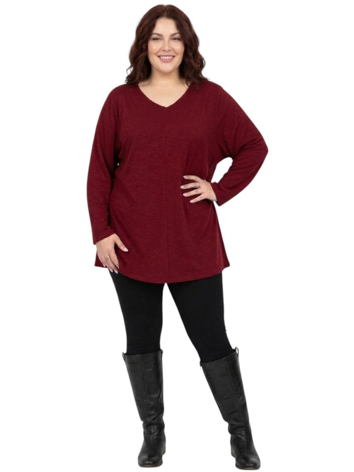 Portland Tunic - Wine Marle*