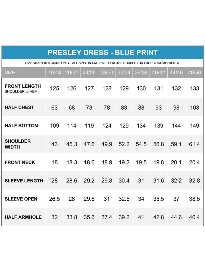 Presley Dress - Blue Print