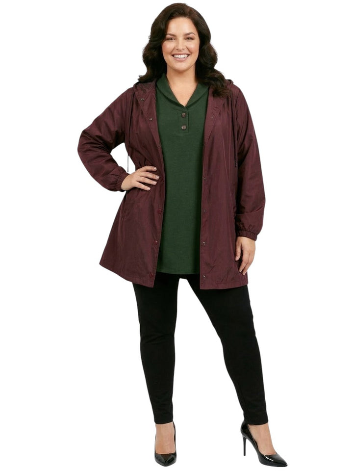 Raindrops Parka - Wine*