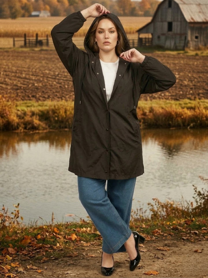 Raindrops Parka - Black