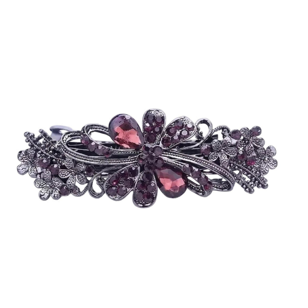 Rhinestone Bangs Hair Clip - Purple