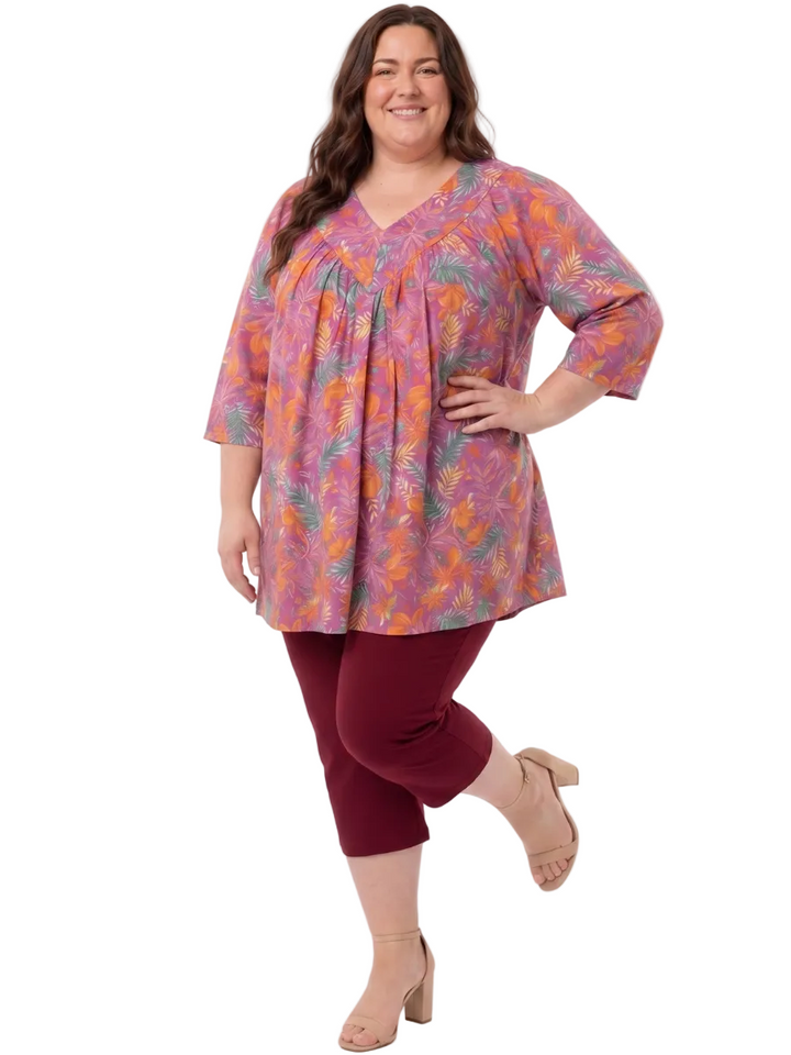 Rolling Fields Top - Pink Print*