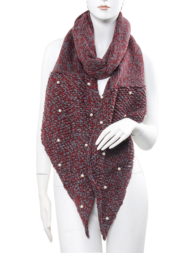 Knitted Scarf - Burgundy*