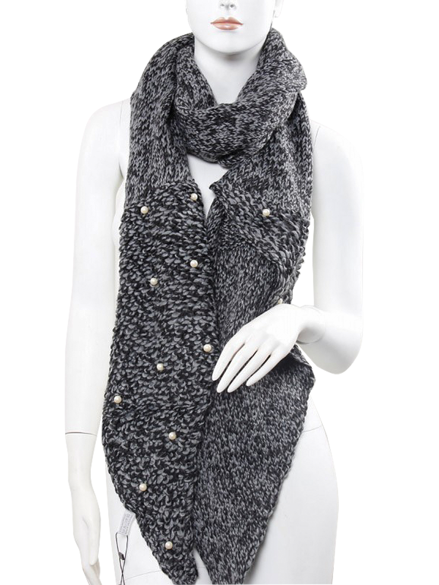 Knitted Scarf - Charcoal*