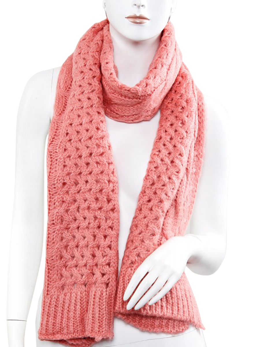 Knitted Scarf - Coral*