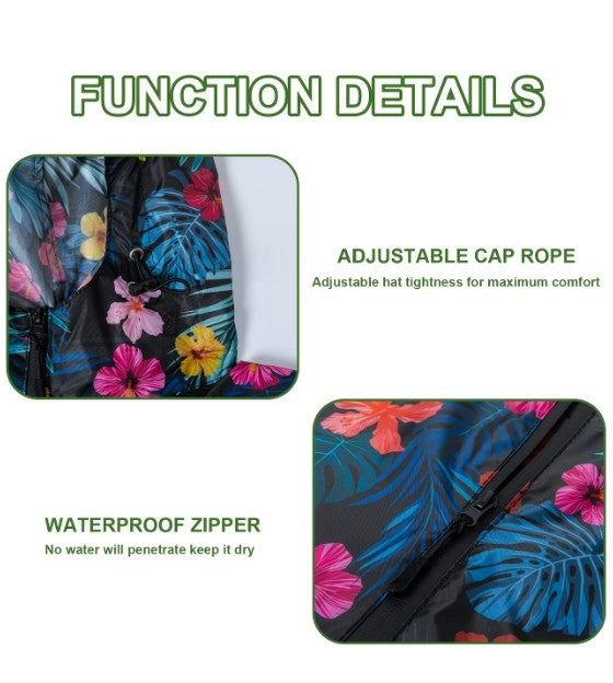 Botanical Shields Raincoat Poncho - Flower Print