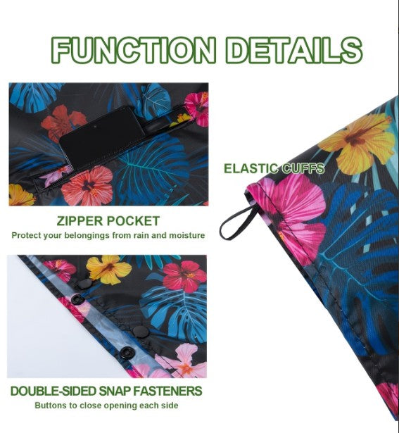 Botanical Shields Raincoat Poncho - Flower Print