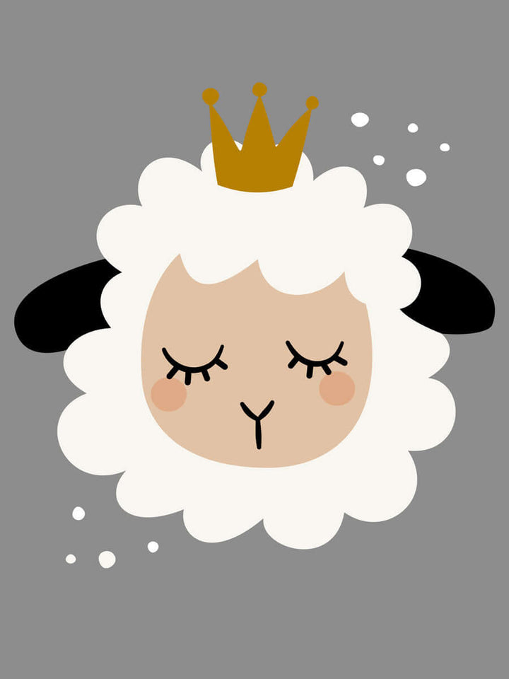 Sheep With Crown (motif) - Custom Sleep Tee - Multi
