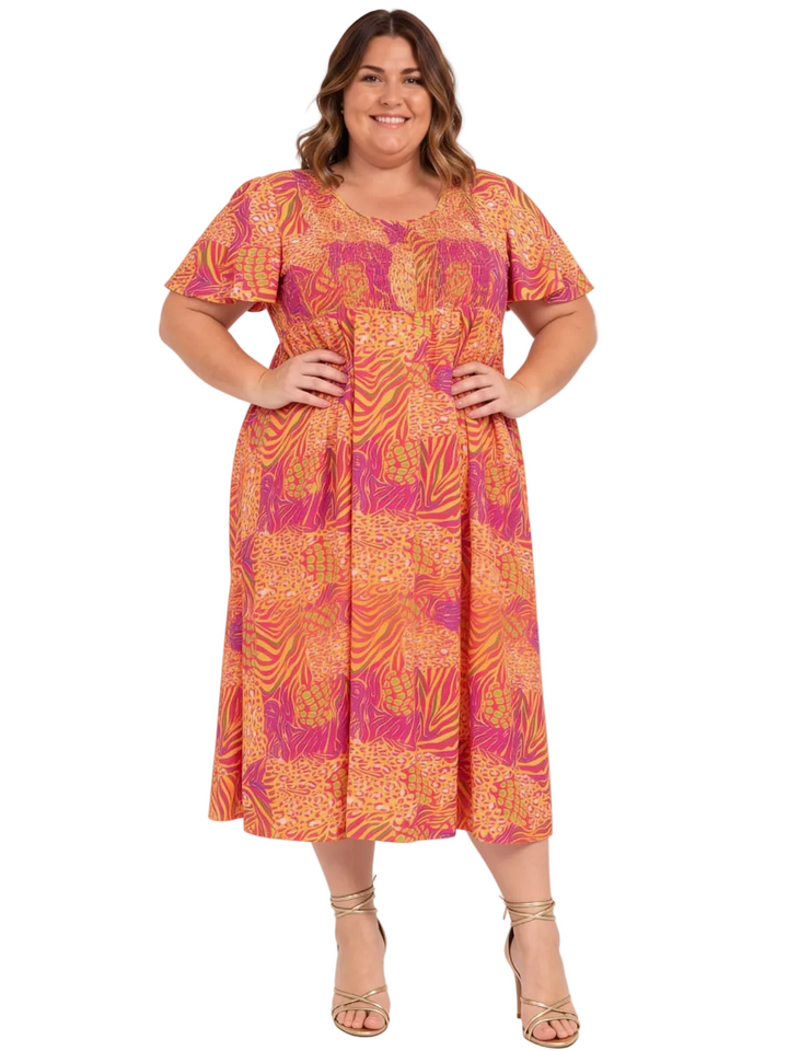 Sunburst Dress - Sunset Print*