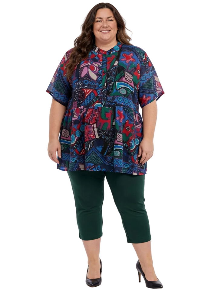 Journee Blouse - Blue Print*