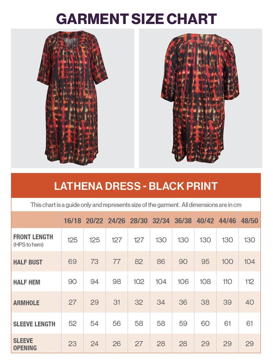 Lathena Dress - Black Print