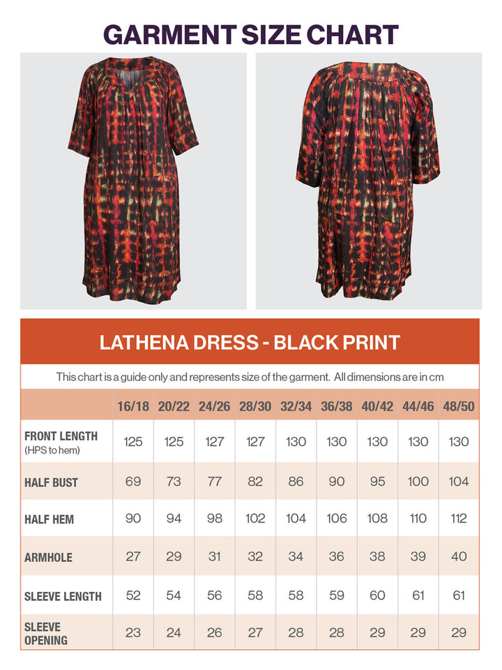 Lathena Dress - Black Print