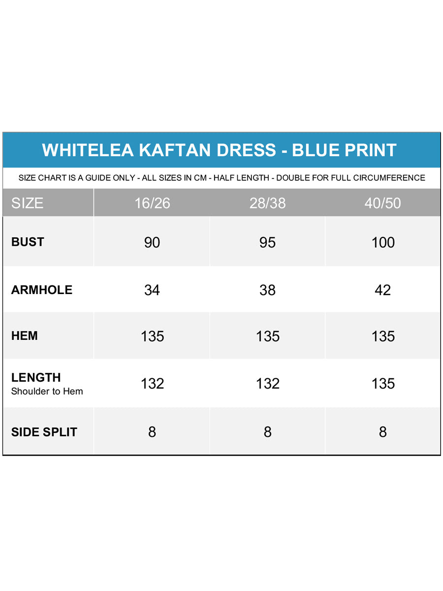 Whitelea Kaftan Dress - Blue Print