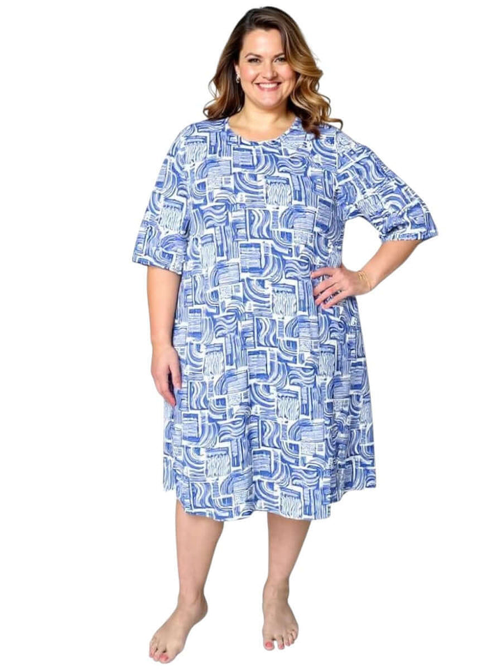 Nina Sleep Tee - Navy Print