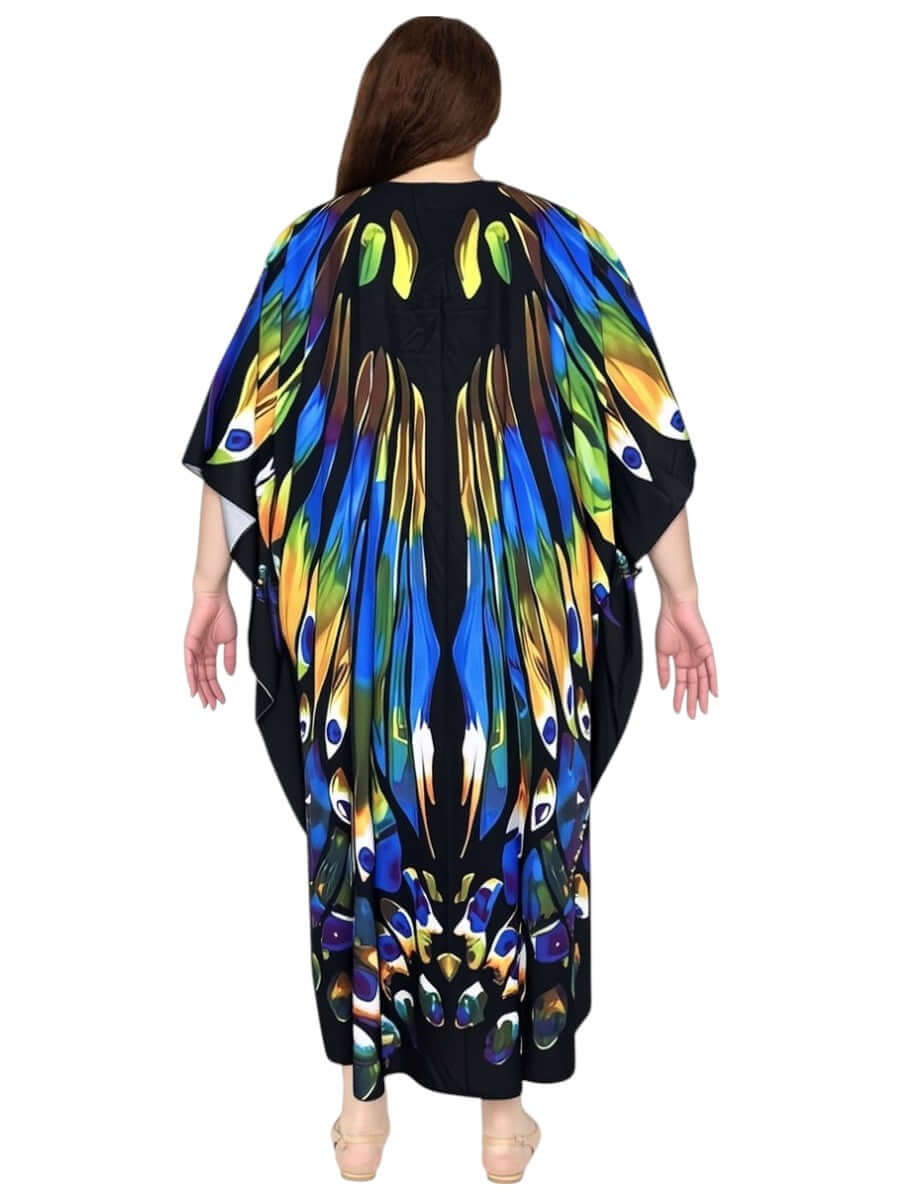 Zahara Bloom Kaftan Dress - Blue Print