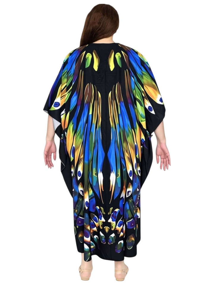 Zahara Bloom Kaftan Dress - Blue Print