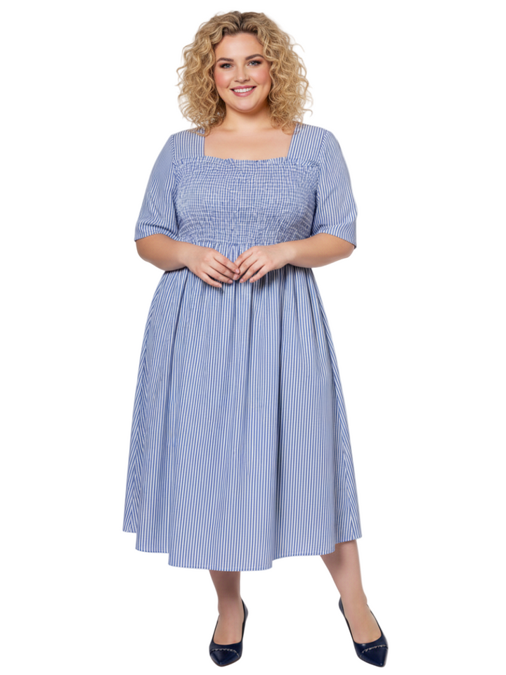 August Dress - Blue Print