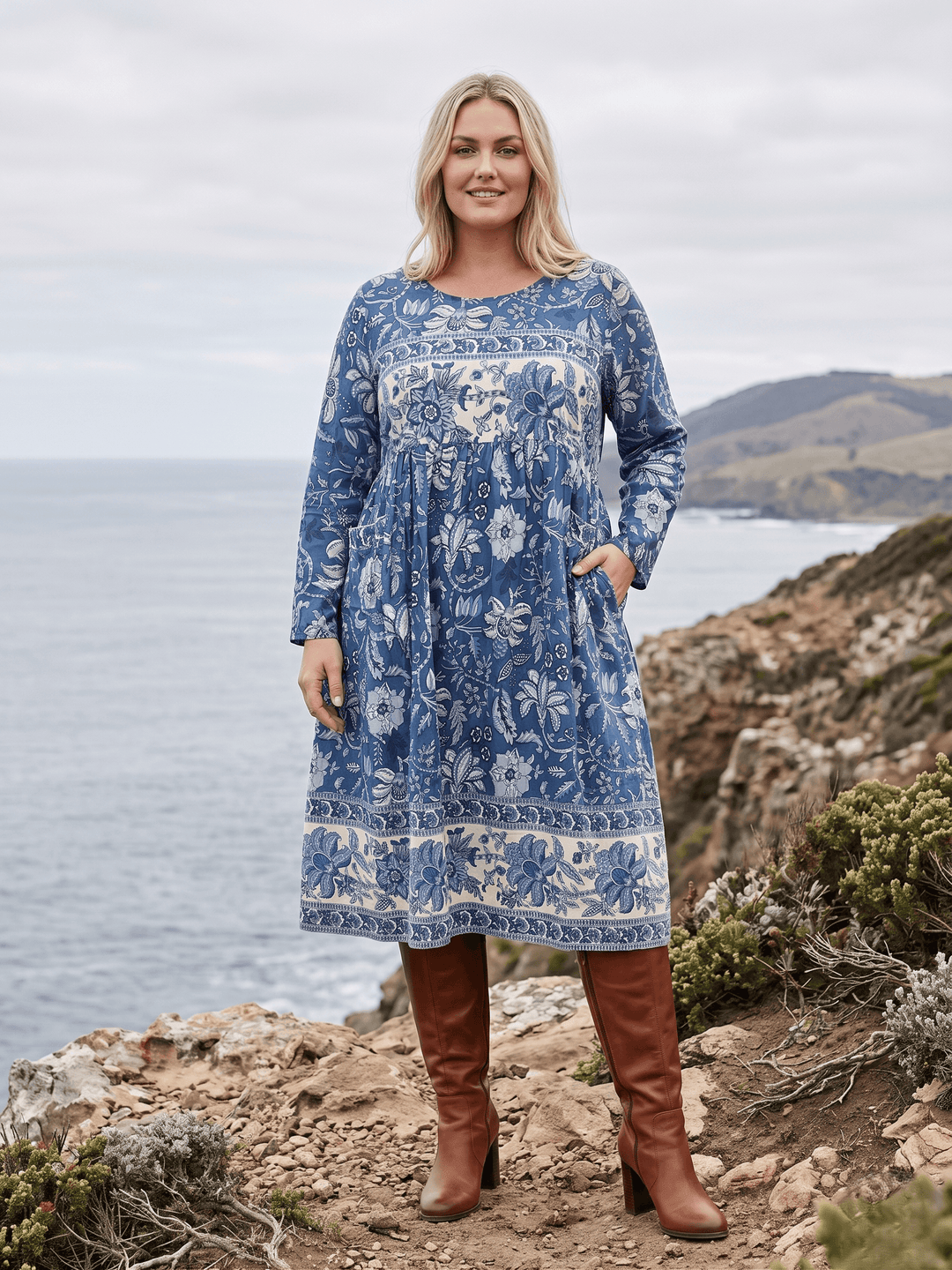 Bently Dress - Navy Print