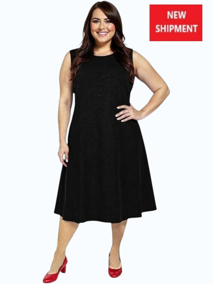 Dreama Pinafore Sleeveless Dress - Black