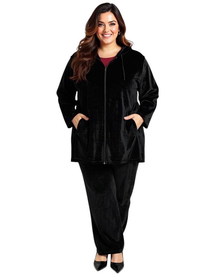 Celia Velour Pants - Black