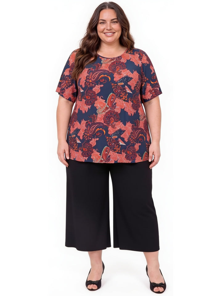 Bright Night Coulottes Capris - Black
