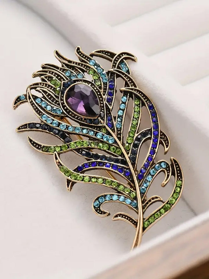 Feather Chest Pin - Multi Coloured*