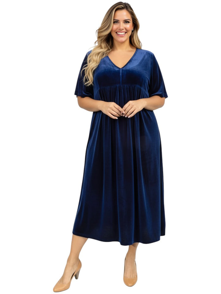 Gala Velour Dress - Sapphire