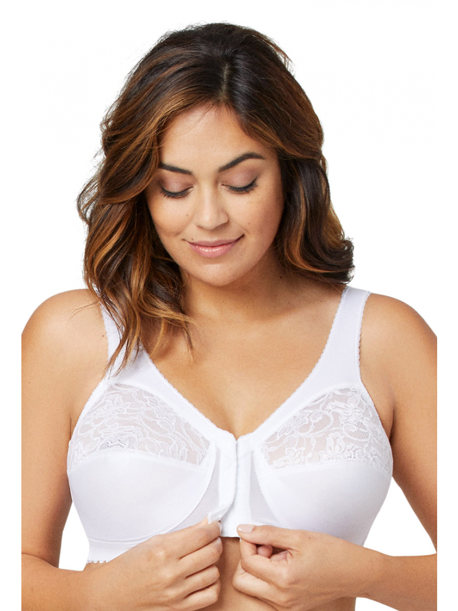 Glamorise Bra 1200 - The Front Close Wire-Free Support - White
