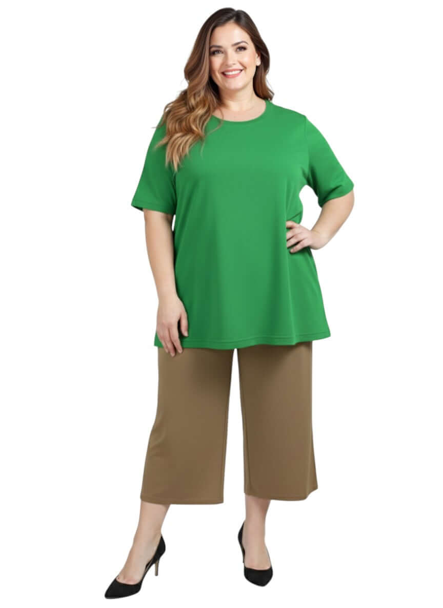 Women's Plus Size Everyday Tee - Green - Cotton Spandex, clothing from dale and wateres size 16-50.