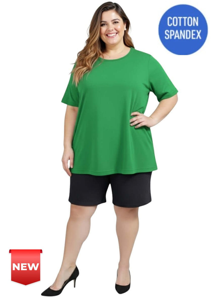 Everyday Tee - Green - Cotton Spandex