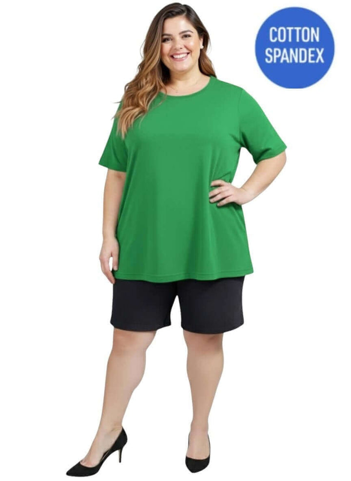 Everyday Tee - Green - Cotton Spandex