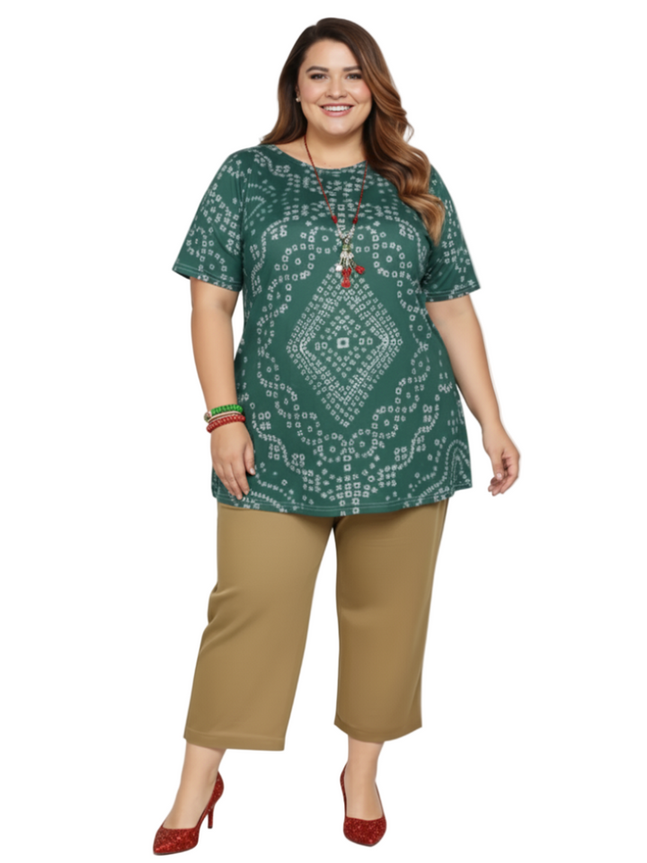 Holly Top - Green Print