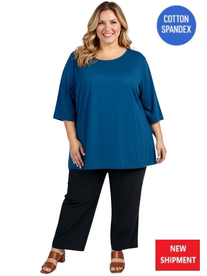 Everyday Tee - Jade Blue - Cotton Spandex