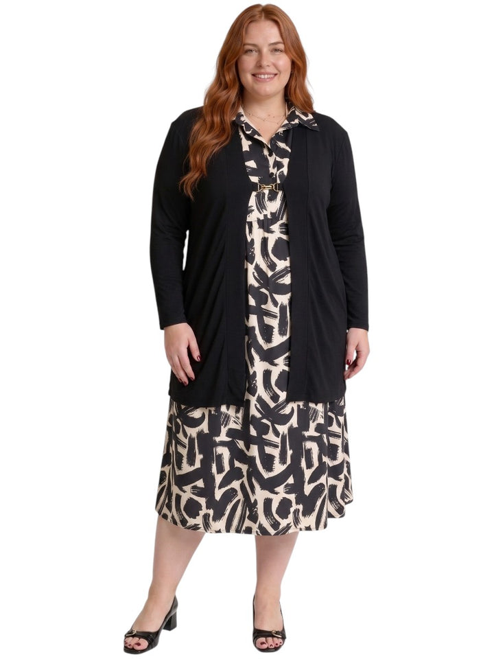 Johanna Dress - Black & Cream Print*