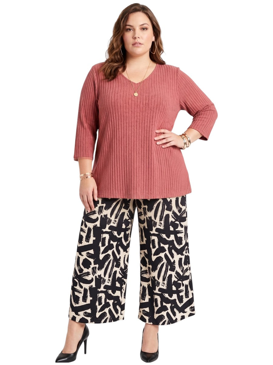 Johanna Pants - Black & Cream Print