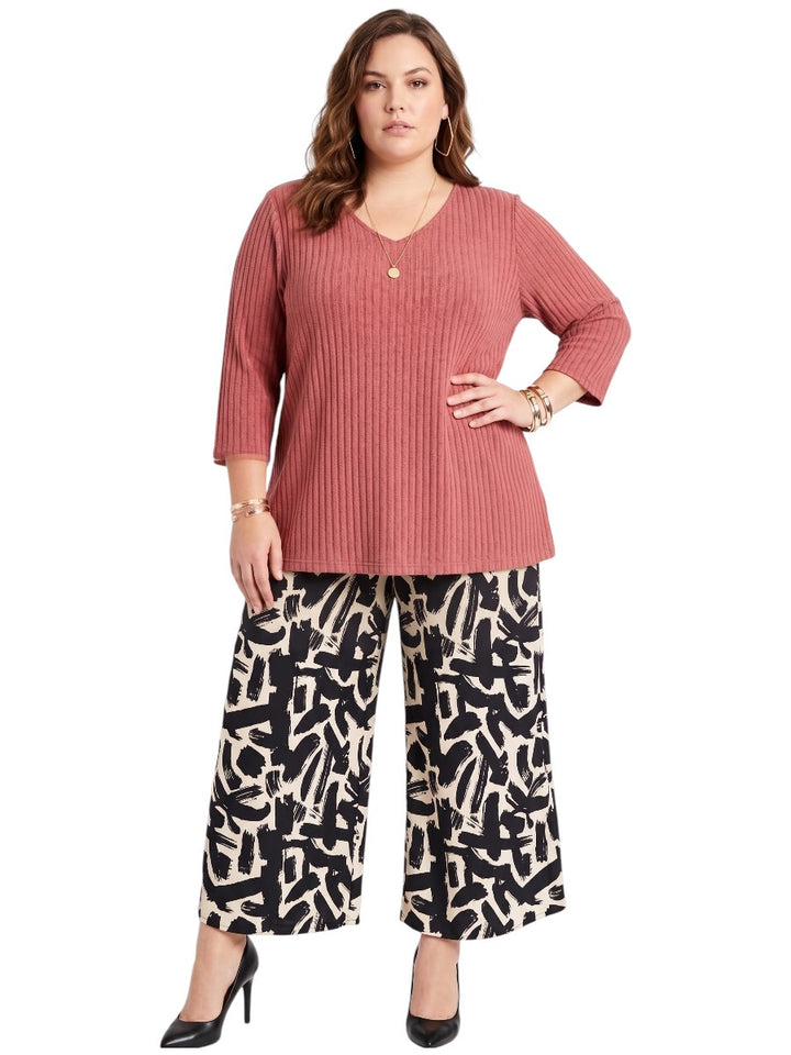 Johanna Pants - Black & Cream Print