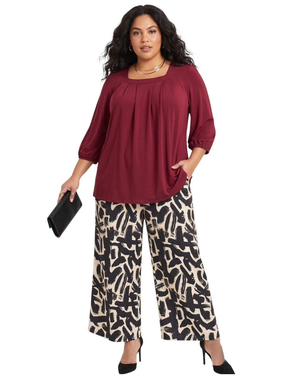 Johanna Pants - Black & Cream Print