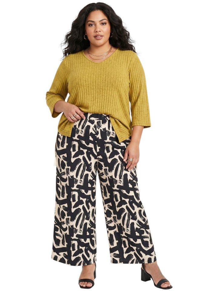 Johanna Pants - Black & Cream Print