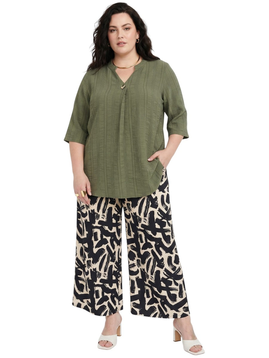 Johanna Pants - Black & Cream Print