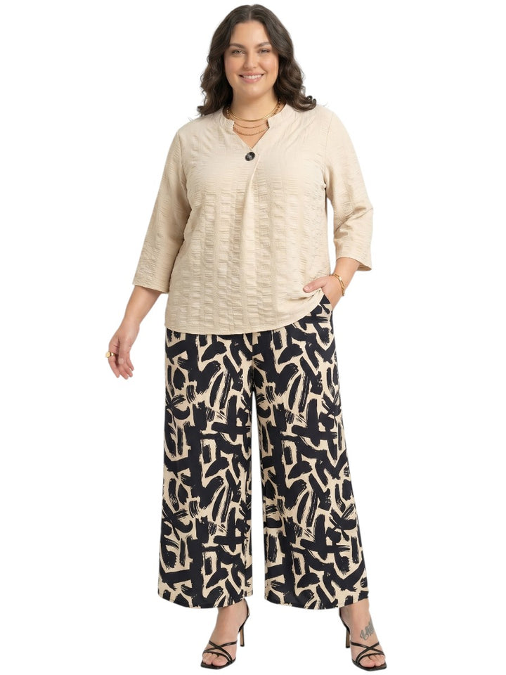 Johanna Pants - Black & Cream Print