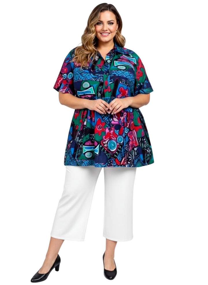 Journee Blouse - Blue Print*