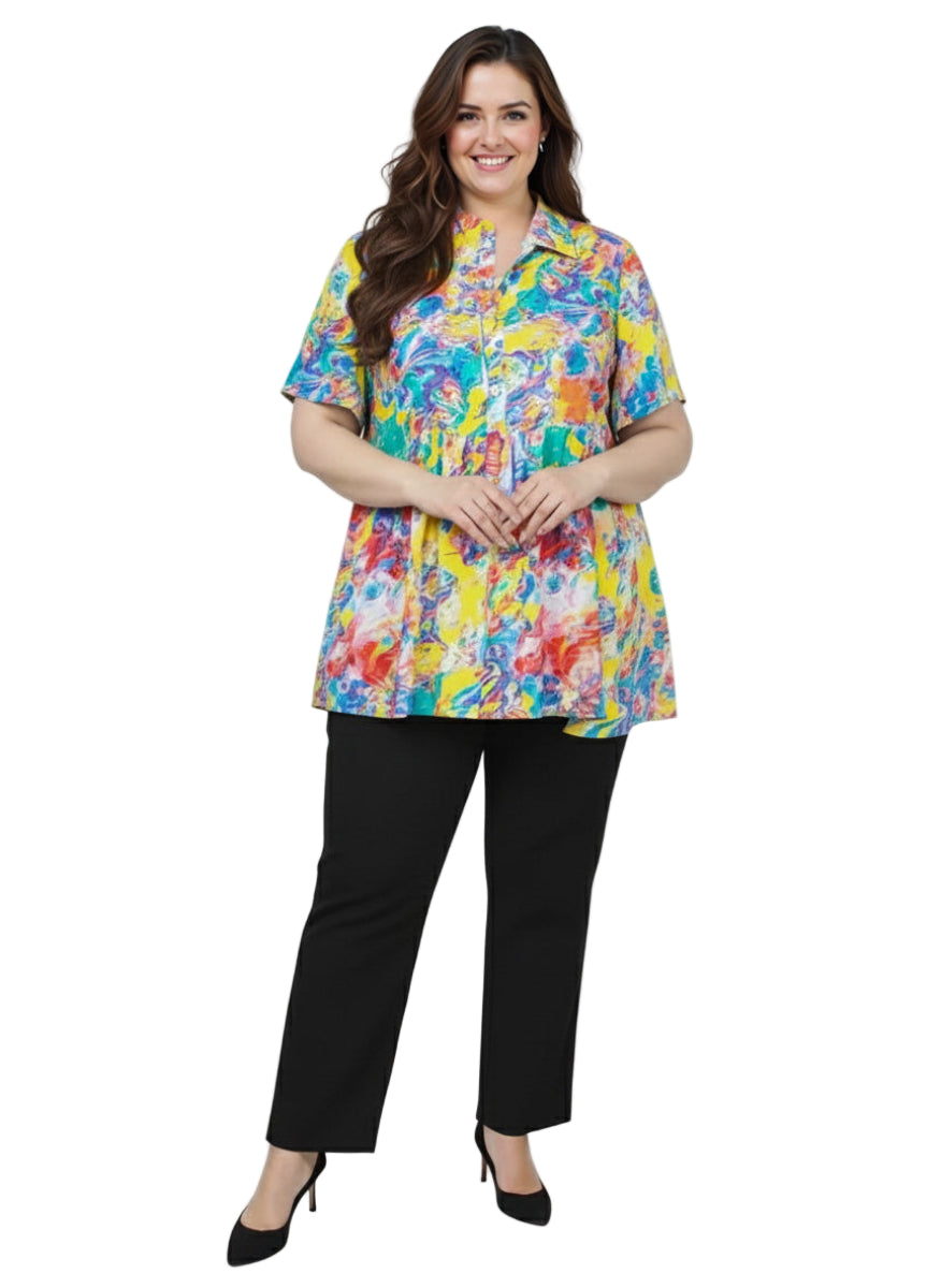 Journee Blouse - Yellow Print