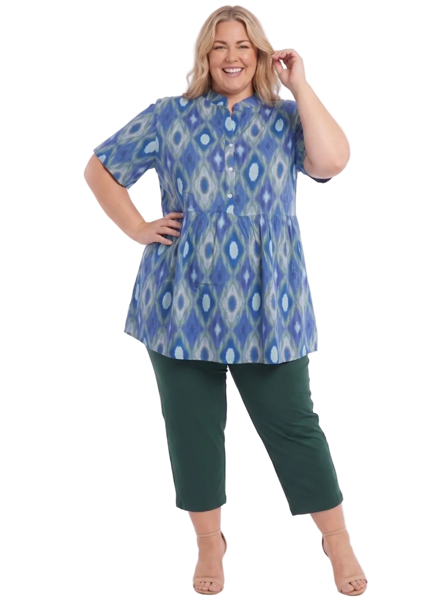 Journee Blouse - Green Print