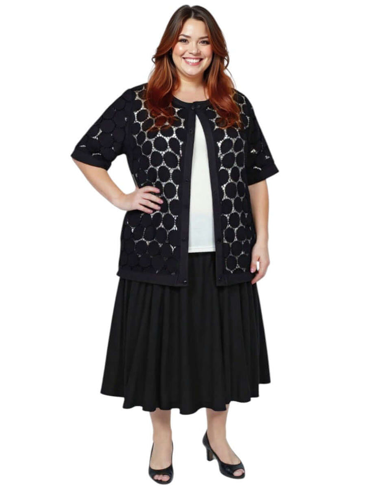 Women’s Plus Size Lasalle Jacket - Black, soft, lightweight summer jacket, versatile layer, designed by Dale and Waters.